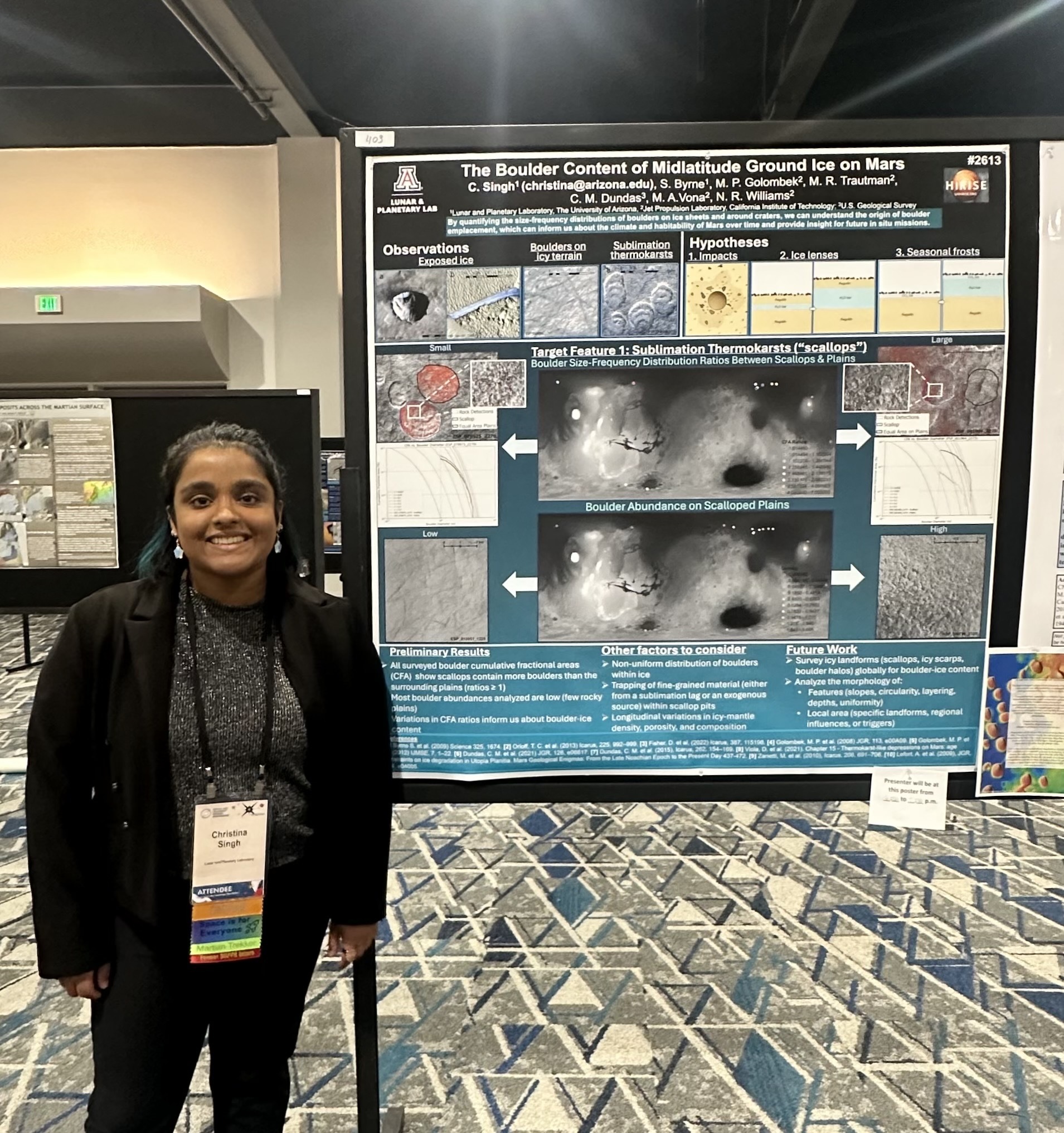 Christina Singh at LPSC 2025 poster
