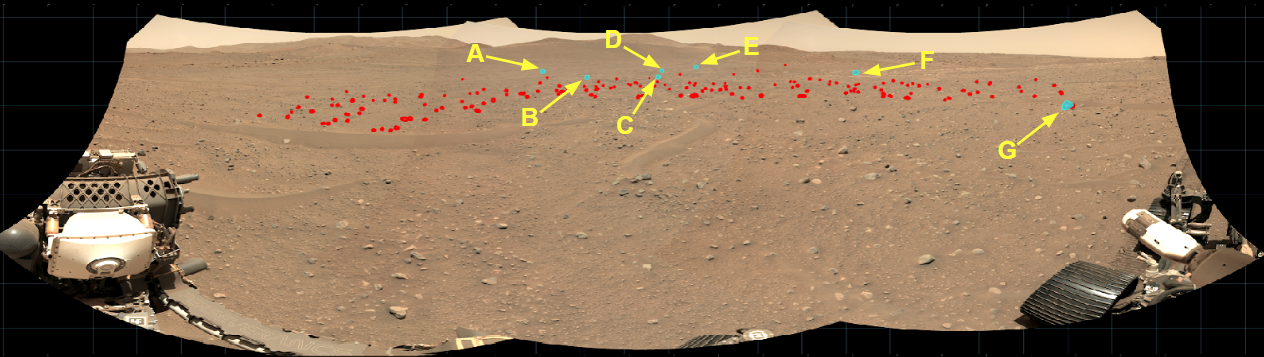 Rover oblique image showing hazardous rocks
